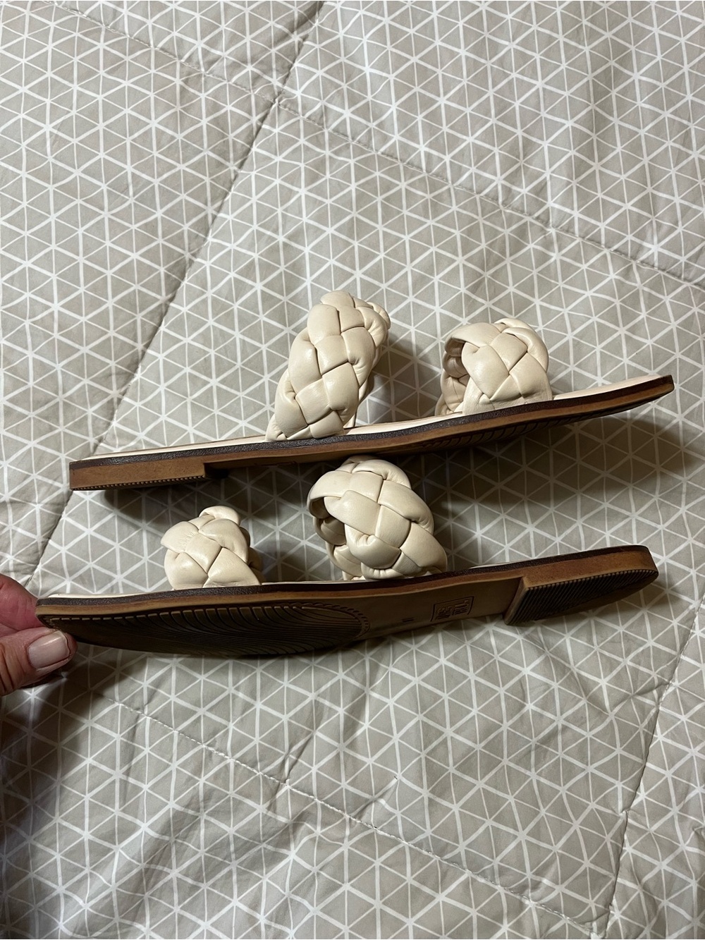 Time and Tru Ivory Braided Double-Strap Slide Sandals - Picture 4 of 4